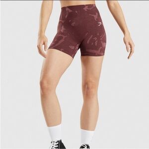 Gymshark Burgundy Adapt Camo Seamless Shorts